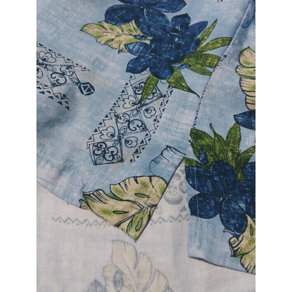 Caribbean joe Hawaiian Shirt for Mens Size Medium Blue Short Sleeve 100% Rayon - Picture 9 of 11